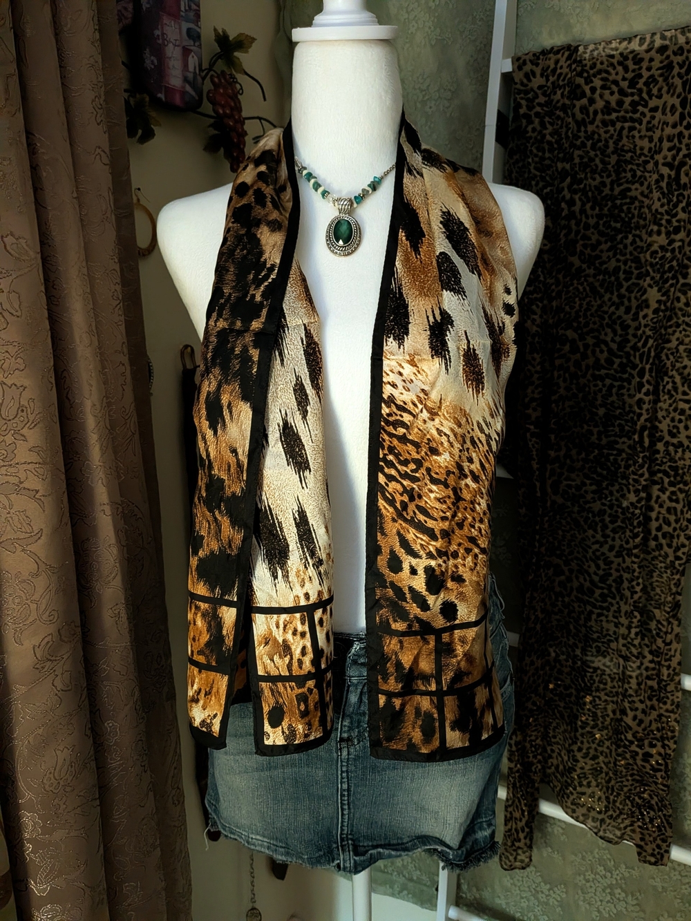 100% Silk Scarf Mcbling Y2K Tuscan Mom